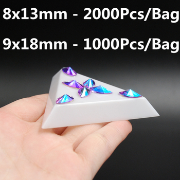 Wholesale 8x13mm/9x18mm Tear Drop Shape Acrylic Rhinestones Glue on Flatback Pointed Stones Strass for Jewelry Making